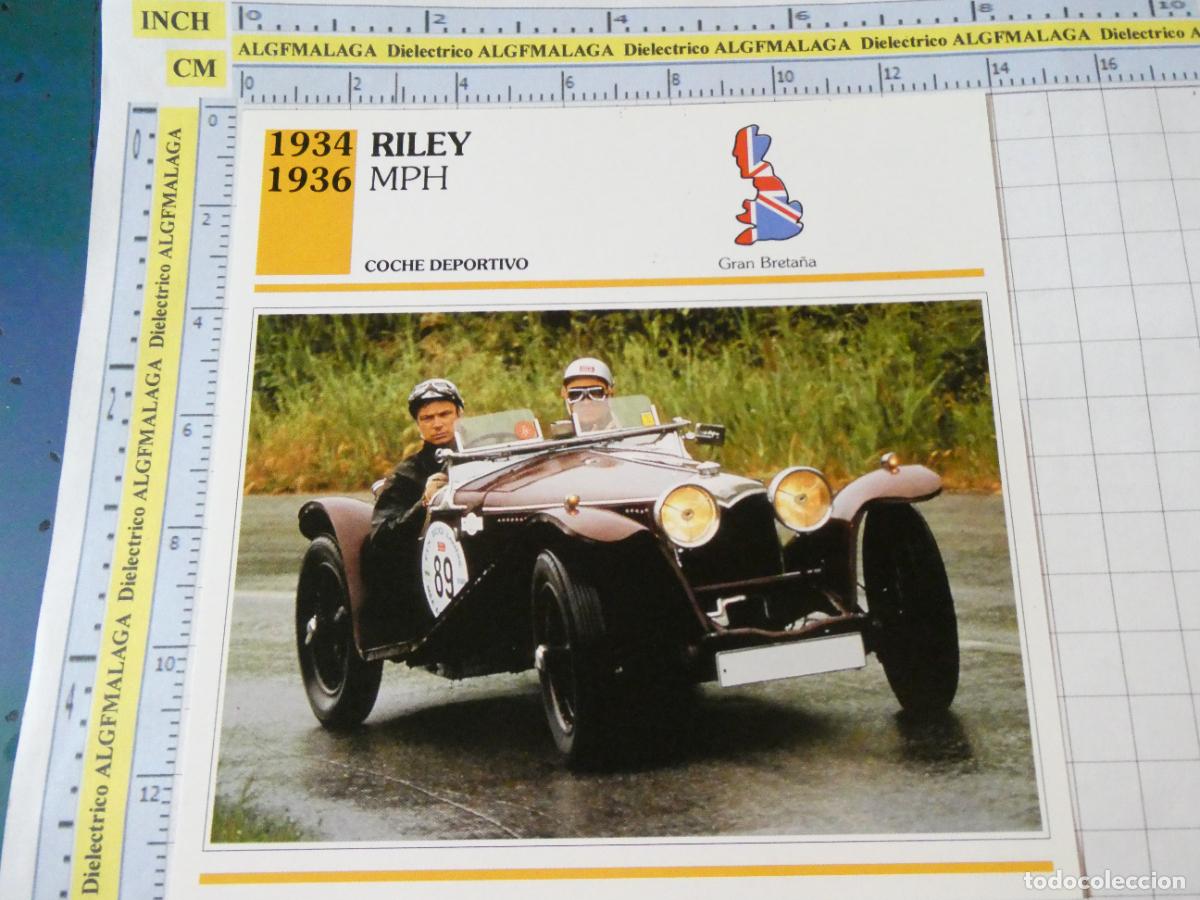Voitures et Motocyclettes: TARJETA FICHA T&Eacute;CNICA COCHES COLECCI&Oacute;N PLANETA AGOSTINI REINO UNIDO 1934 RILEY MPH 1487