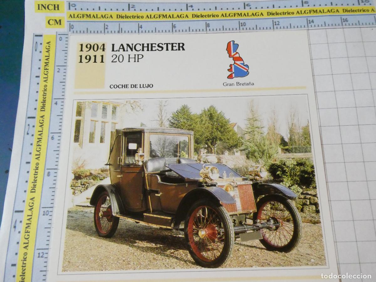 Voitures et Motocyclettes: TARJETA FICHA T&Eacute;CNICA COCHES COLECCI&Oacute;N PLANETA AGOSTINI REINO UNIDO 1904 LANCHESTER 20HP 1490
