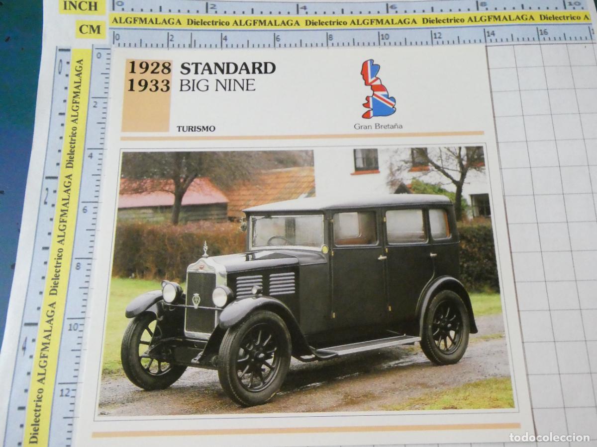 Voitures et Motocyclettes: TARJETA FICHA T&Eacute;CNICA COCHES COLECCI&Oacute;N PLANETA AGOSTINI REINO UNIDO 1928 STANDARD BIG NINE 1492