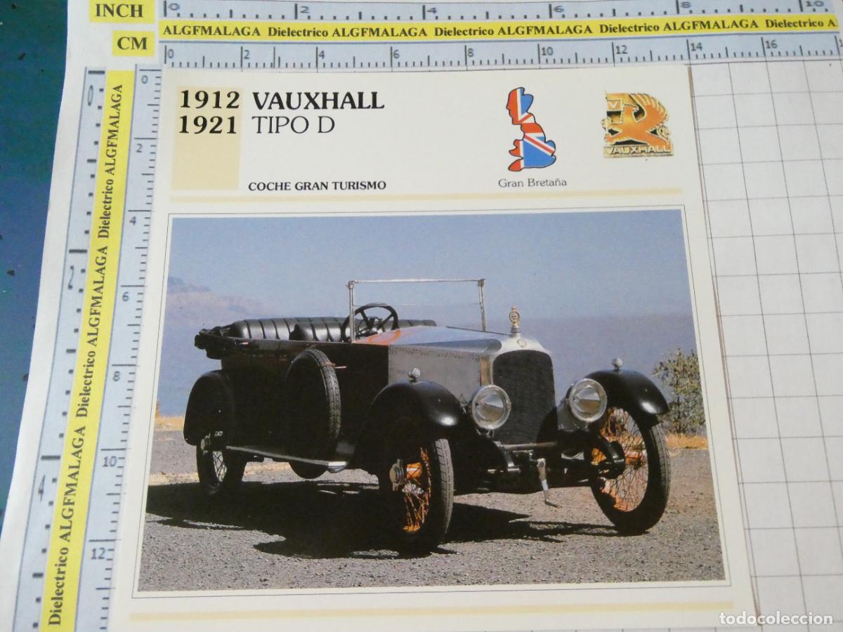 Voitures et Motocyclettes: TARJETA FICHA T&Eacute;CNICA COCHES COLECCI&Oacute;N PLANETA AGOSTINI REINO UNIDO 1912 VAUXHALL TIPO D 1495