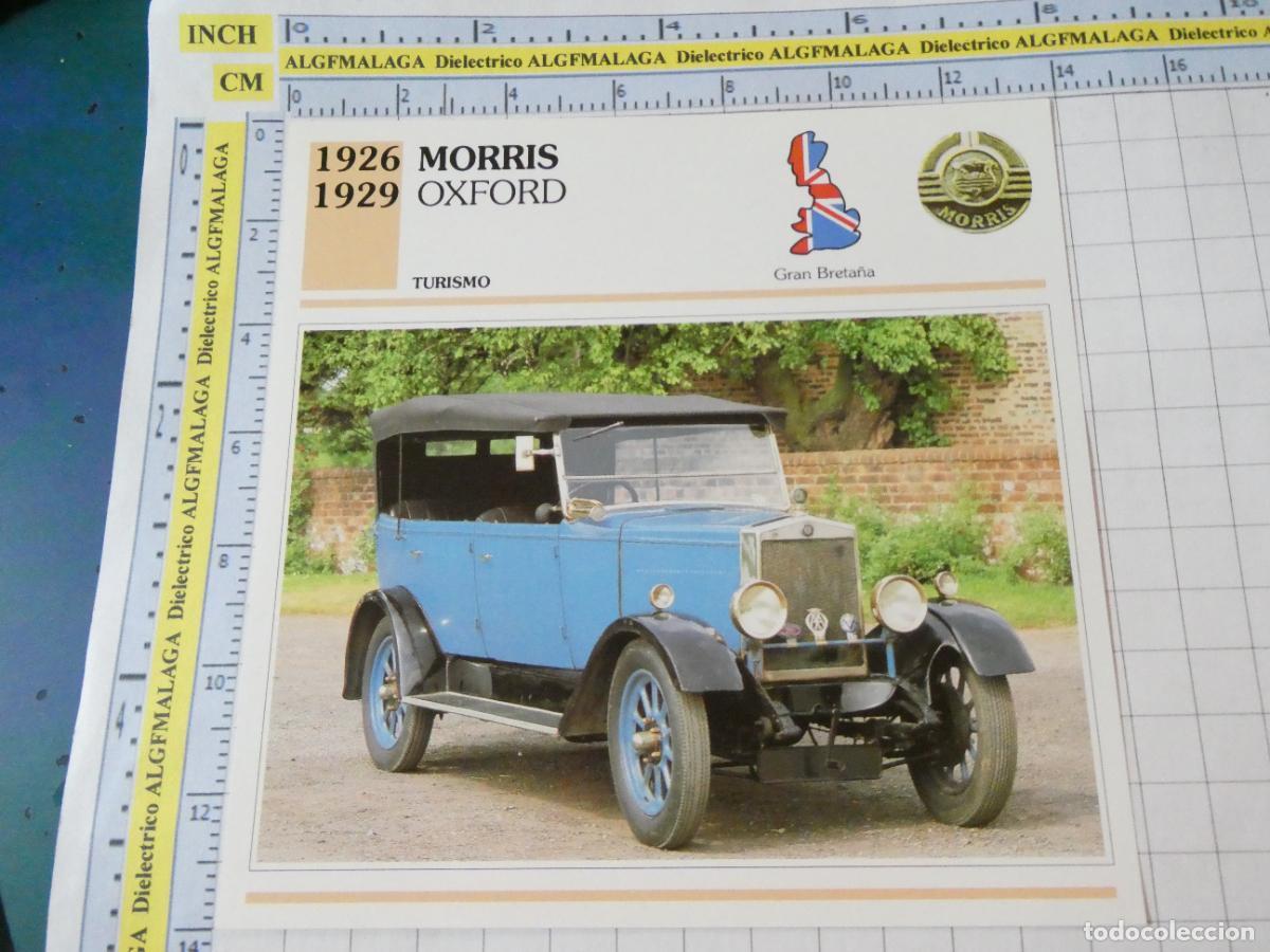 Coches y motocicletas: TARJETA FICHA T&Eacute;CNICA COCHES COLECCI&Oacute;N PLANETA AGOSTINI REINO UNIDO 1926 MORRIS OXFORD 1497