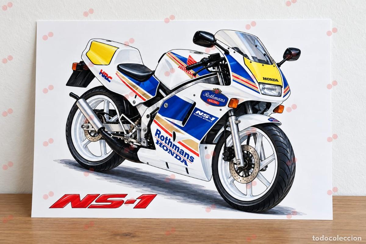 Coches y motocicletas: Honda NS-1 ROTHMANS cuadro dibujo p&oacute;ster colecci&oacute;n