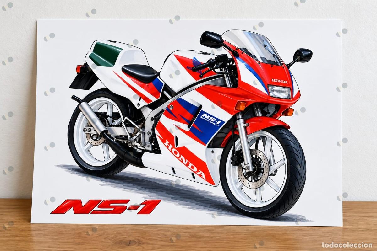 Coches y motocicletas: Honda NS-1 50 cuadro dibujo p&oacute;ster colecci&oacute;n