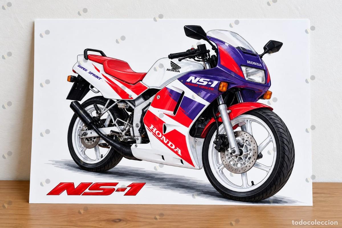 Coches y motocicletas: Honda NS-1 Super Sprint cuadro dibujo p&oacute;ster colecci&oacute;n
