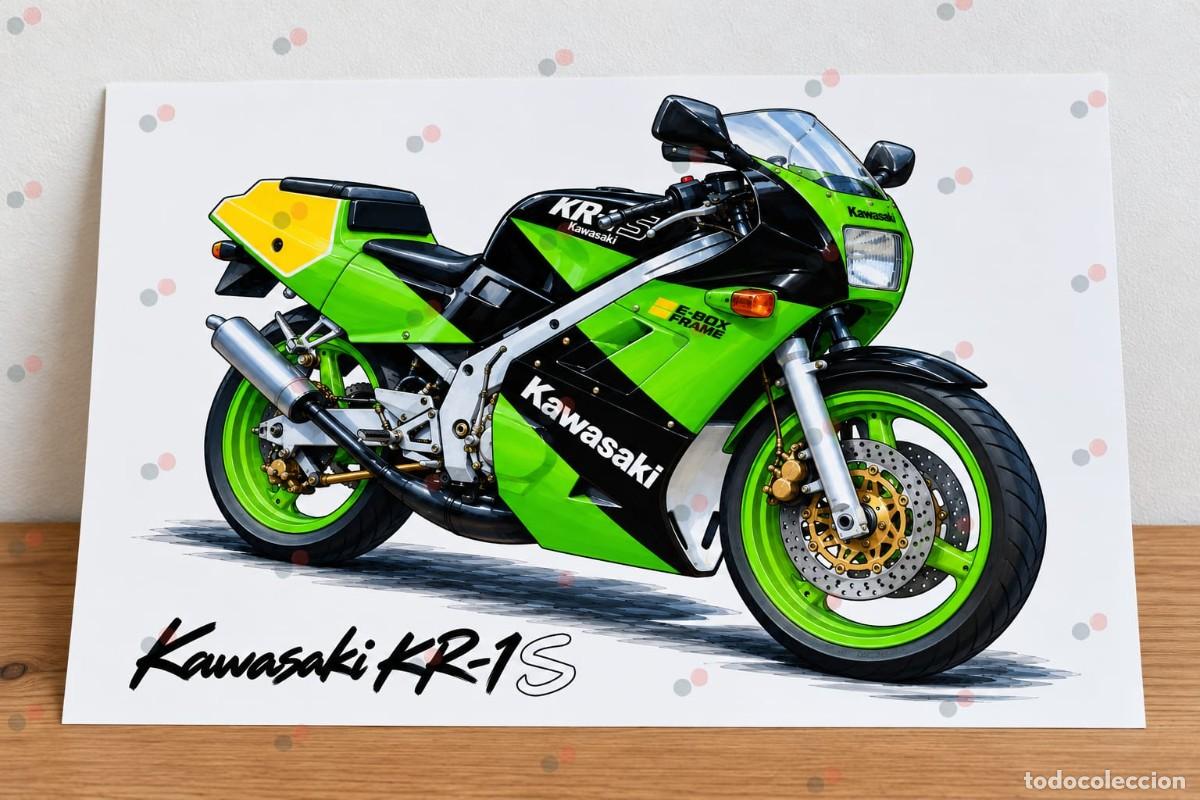 Cars and Motorcycles: Kawasaki kr-1s cuadro dibujo p&oacute;ster colecci&oacute;n
