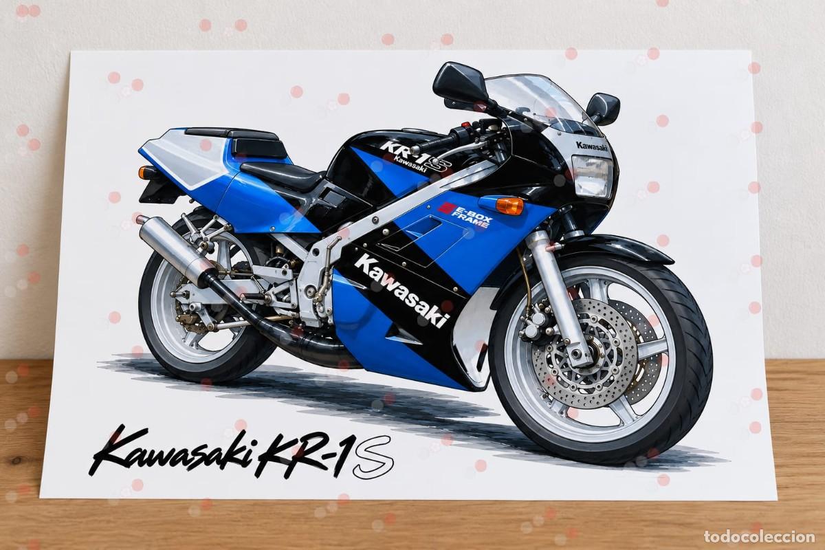 Cars and Motorcycles: Kawasaki kr-1s cuadro dibujo p&oacute;ster colecci&oacute;n
