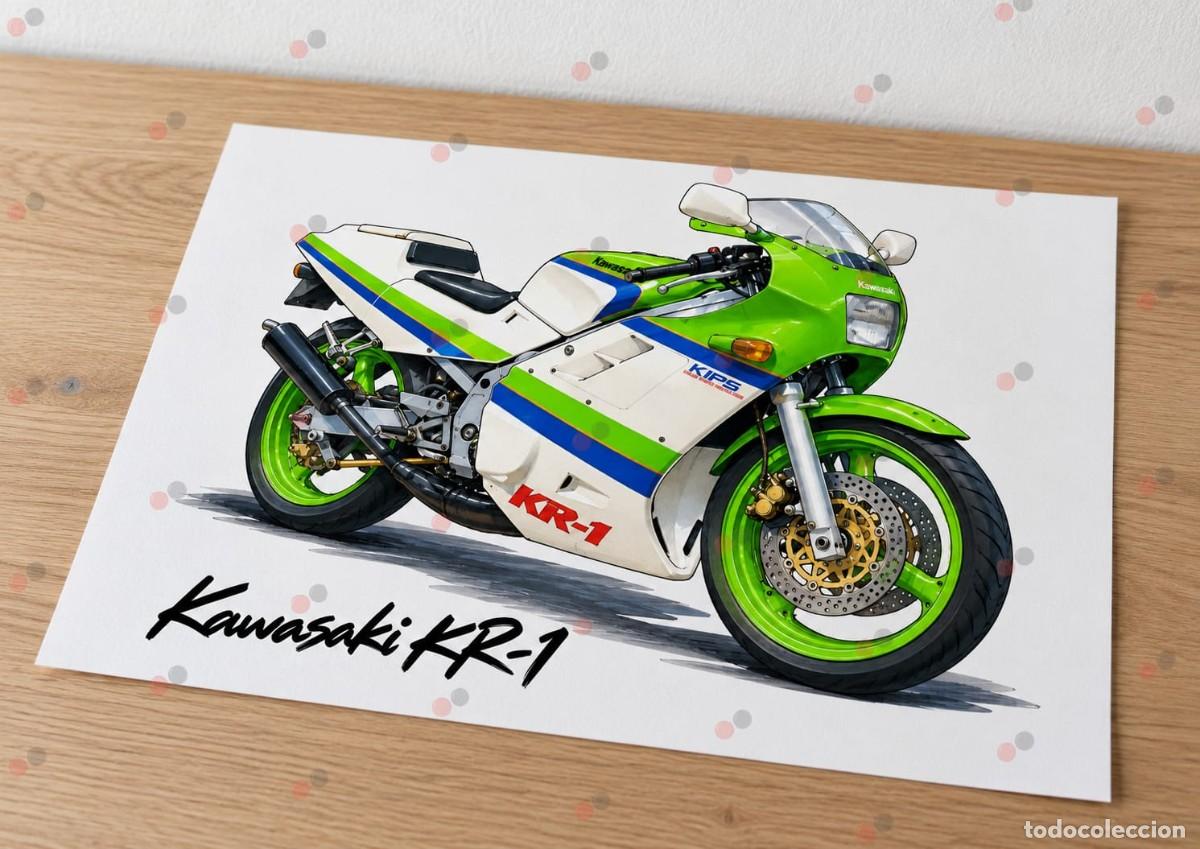 Cars and Motorcycles: Kawasaki kr-1 cuadro dibujo p&oacute;ster colecci&oacute;n