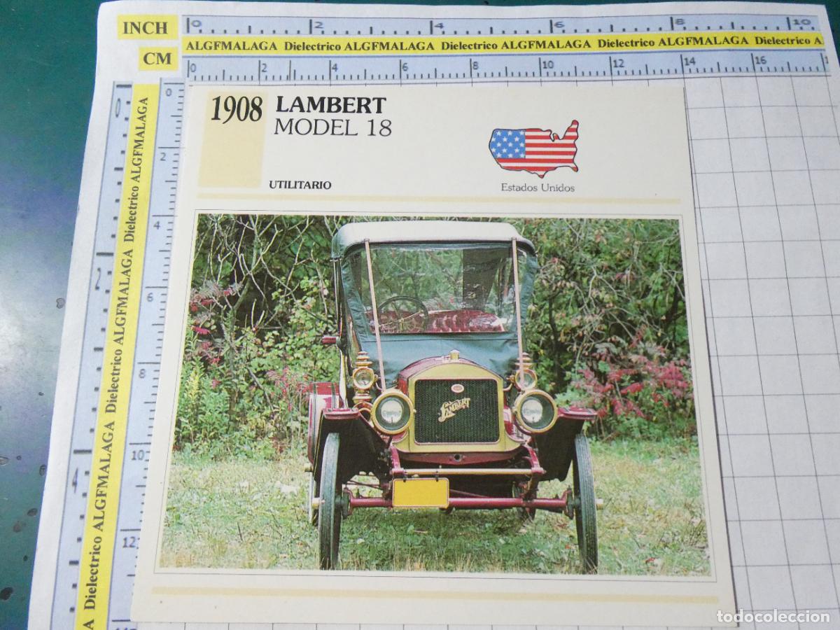 Voitures et Motocyclettes: TARJETA FICHA T&Eacute;CNICA COCHES COLECCI&Oacute;N PLANETA AGOSTINI ESTADOS UNIDOS 1908 LAMBERT 18 1510