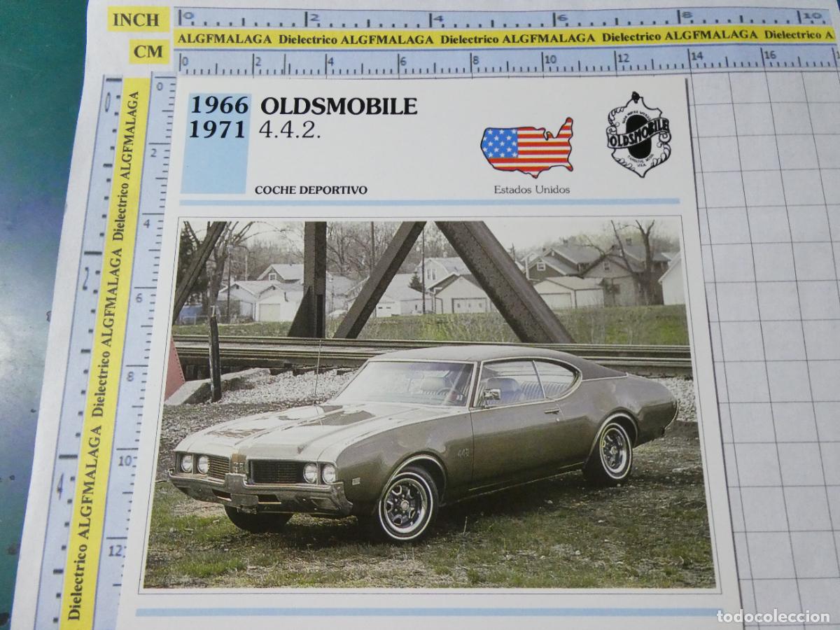 Autos und Motorr&auml;der: TARJETA FICHA T&Eacute;CNICA COCHES COLECCI&Oacute;N PLANETA AGOSTINI ESTADOS UNIDOS 1966 OLDSMOBILE 4.4.2 1512