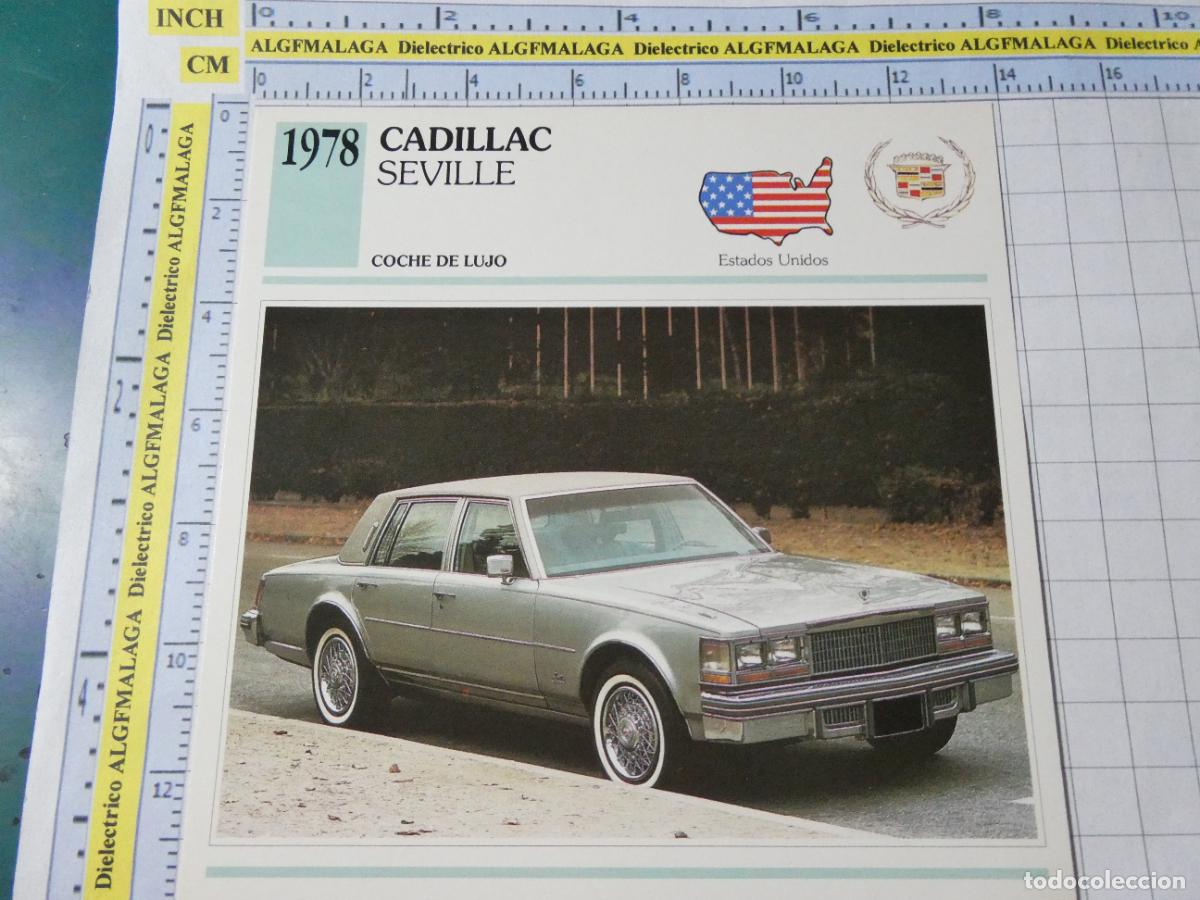 Voitures et Motocyclettes: TARJETA FICHA T&Eacute;CNICA COCHES COLECCI&Oacute;N PLANETA AGOSTINI ESTADOS UNIDOS 1978 CADILLAC SEVILLE 1517