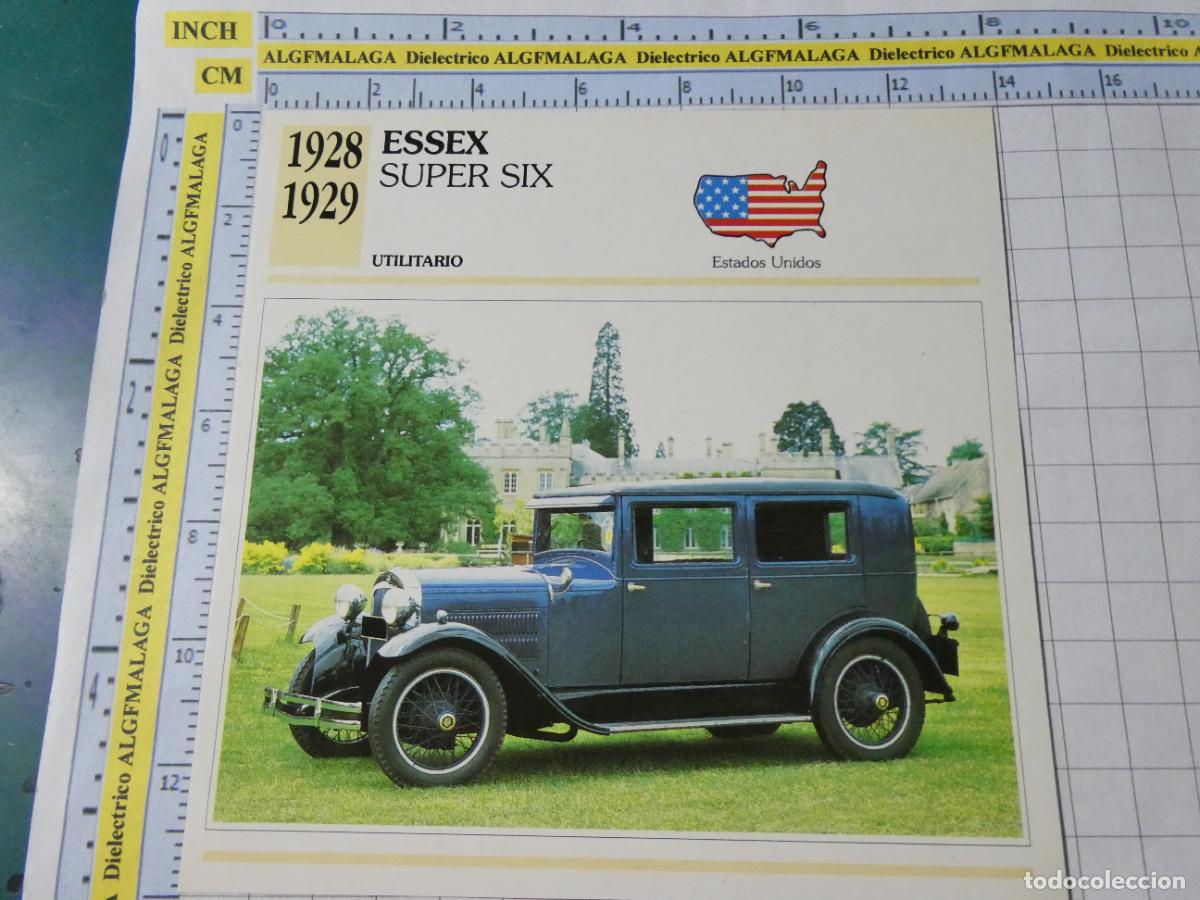 Automobili e Motociclette: TARJETA FICHA T&Eacute;CNICA COCHES COLECCI&Oacute;N PLANETA AGOSTINI ESTADOS UNIDOS 1928 ESSEX SUPER SIX 1520