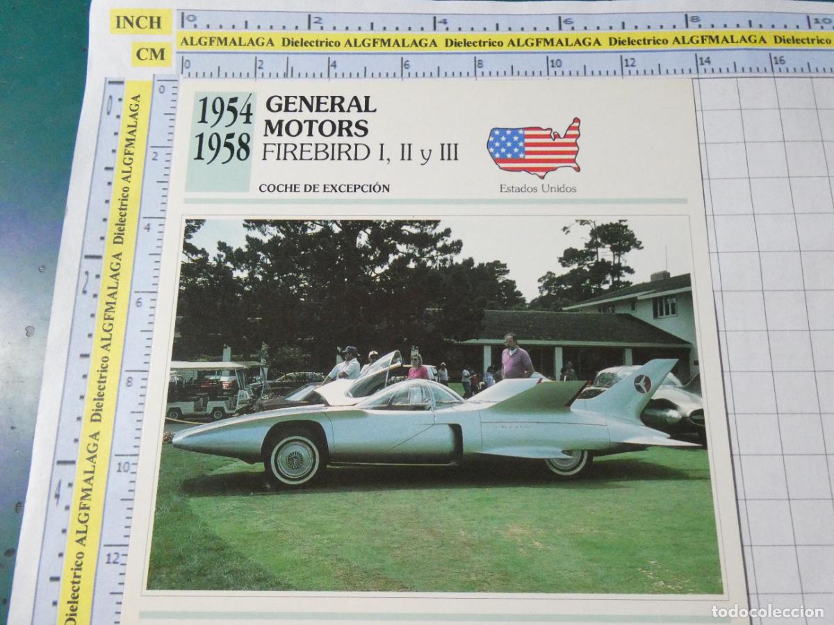 Voitures et Motocyclettes: TARJETA FICHA T&Eacute;CNICA COCHES COLECCI&Oacute;N PLANETA AGOSTINI ESTADOS UNIDOS 1954 GM FIREBIRD 1521