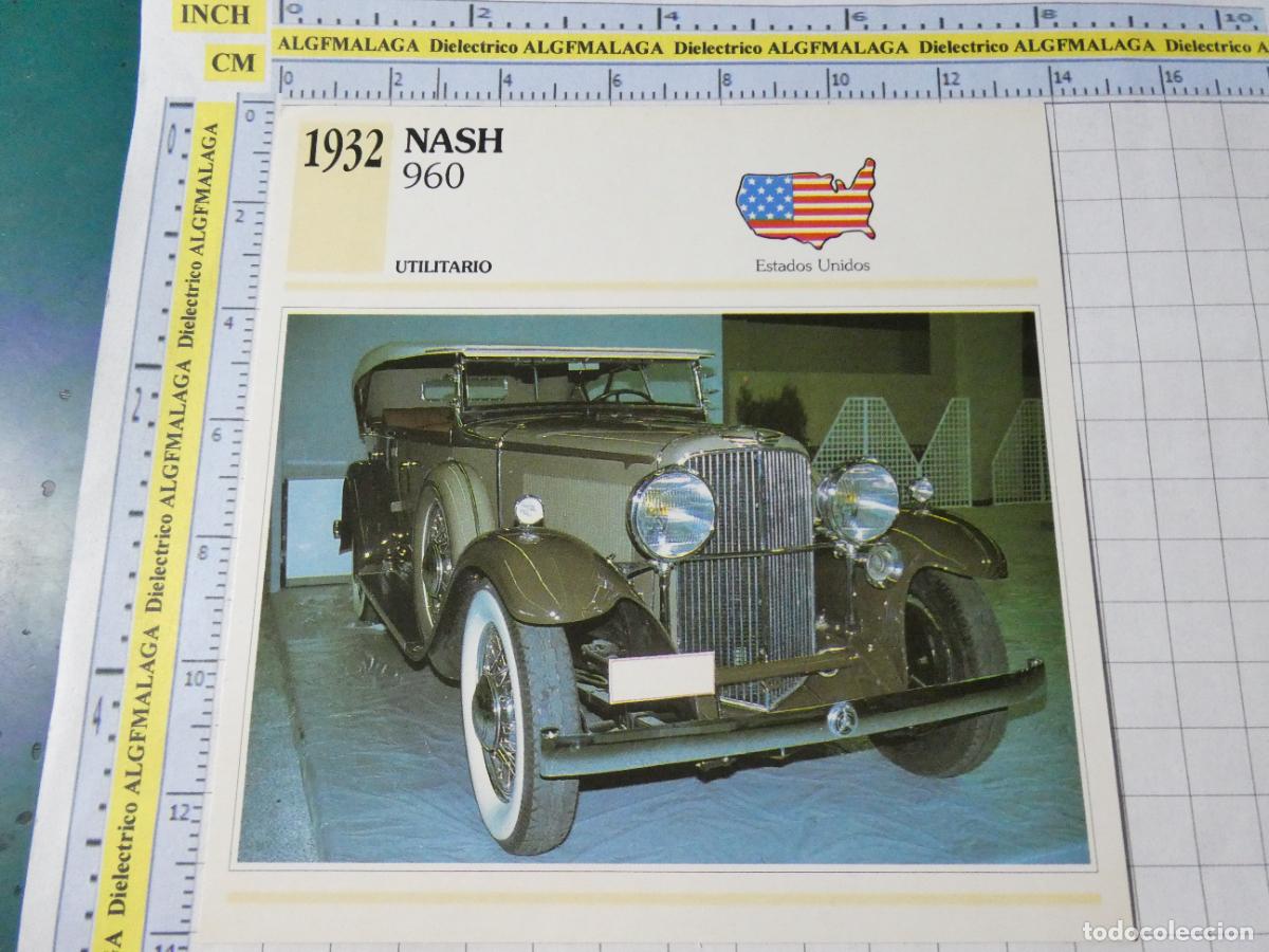 Voitures et Motocyclettes: TARJETA FICHA T&Eacute;CNICA COCHES COLECCI&Oacute;N PLANETA AGOSTINI ESTADOS UNIDOS 1932 NASH 960 1522