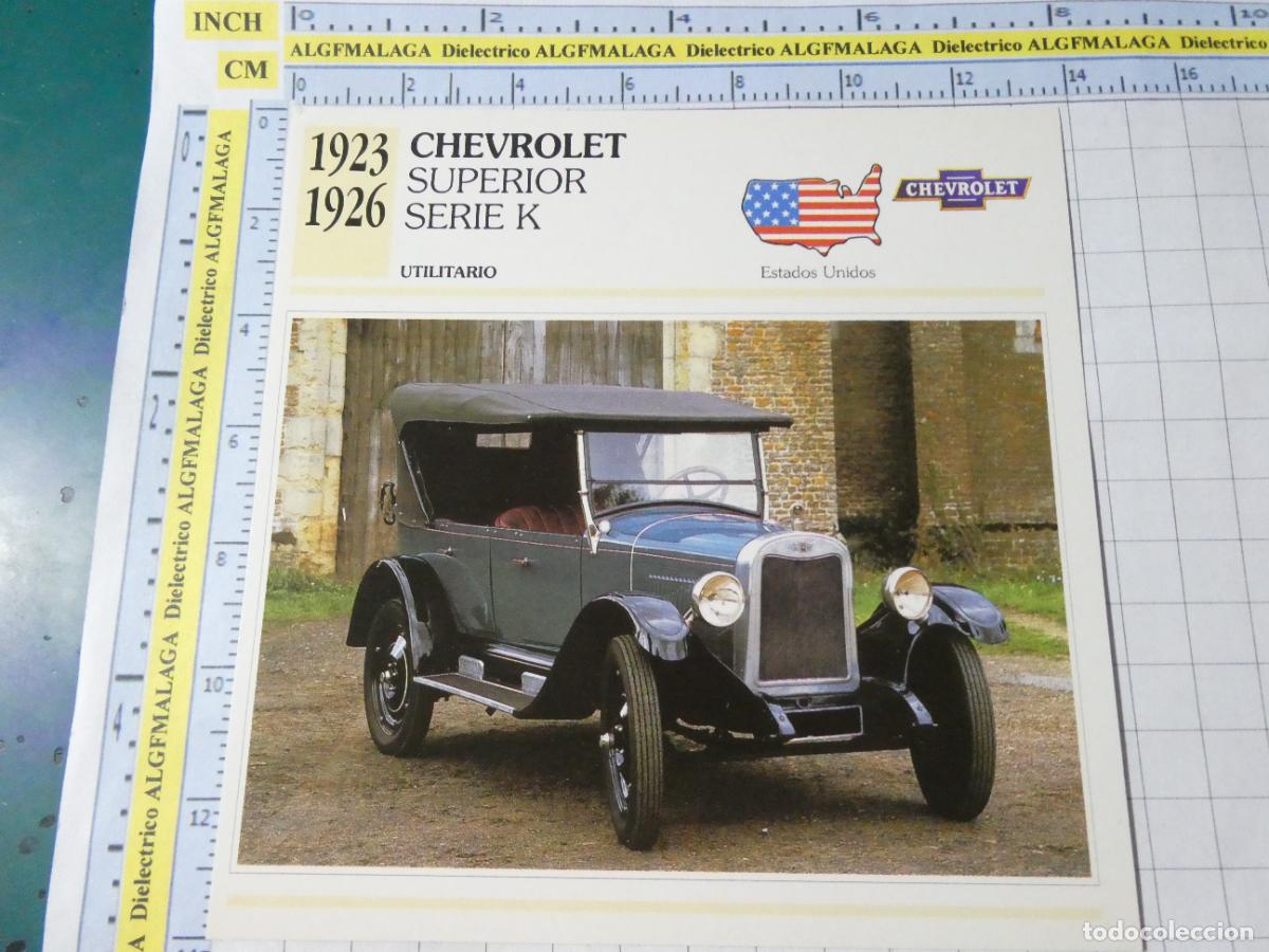 Voitures et Motocyclettes: TARJETA FICHA T&Eacute;CNICA COCHES COLECCI&Oacute;N PLANETA AGOSTINI ESTADOS UNIDOS 1923 CHEVROLET SUPERIOR 1523