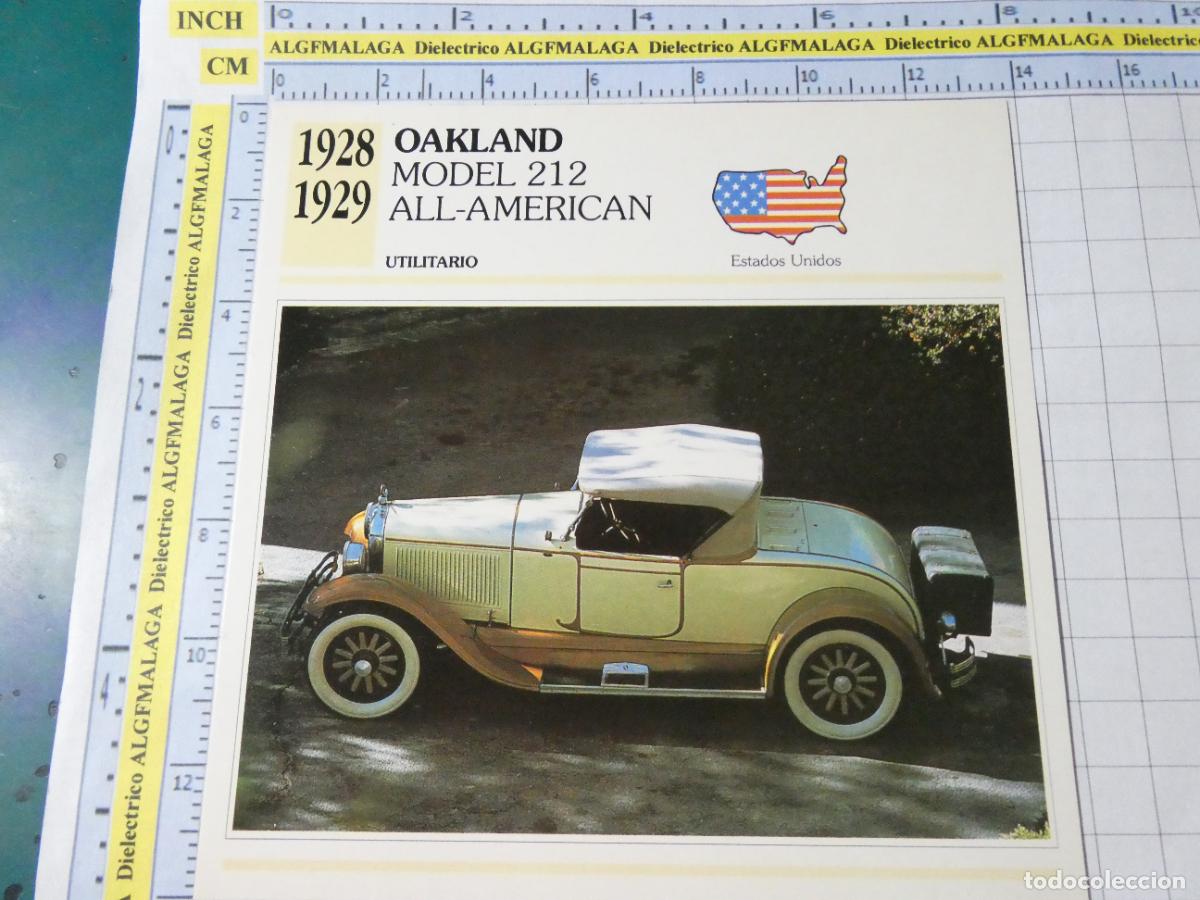 Voitures et Motocyclettes: TARJETA FICHA T&Eacute;CNICA COCHES COLECCI&Oacute;N PLANETA AGOSTINI ESTADOS UNIDOS 1928 OAKLAND 212 1525