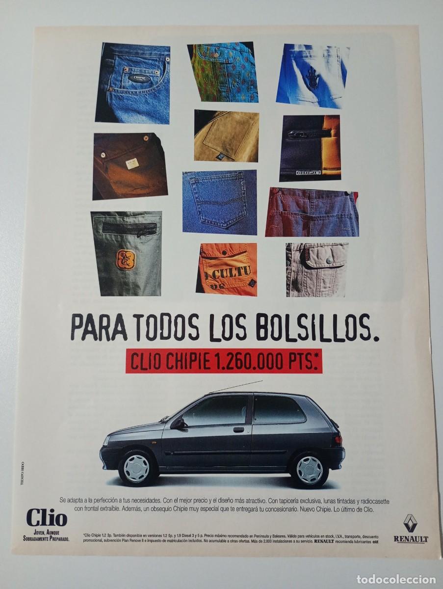 Coches y motocicletas: Publicidad Renault Clio Chipie 1995 Spanish Magazine Advertising 30x23 cm