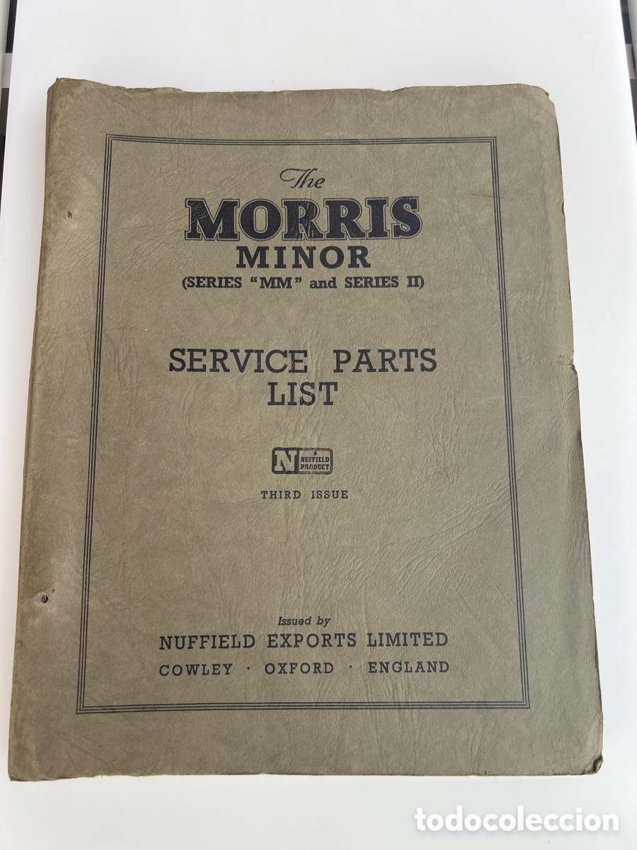 Coches y motocicletas: Lista de repuestos para Morris Minor.