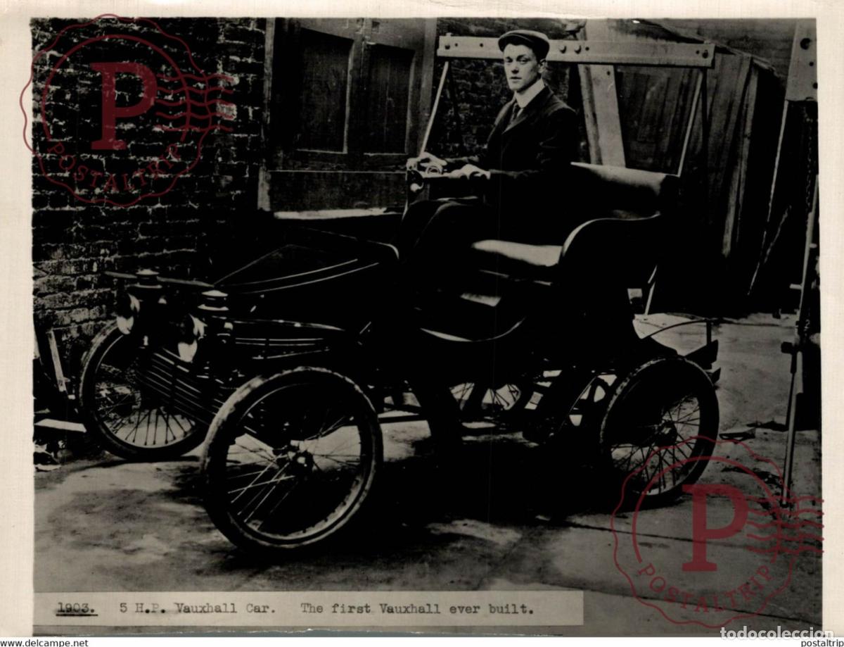 Coches y motocicletas: VAUXHALL CAR 1903 THE FIRST VAUXHALL EVER BUILT 17.5*14CM MOTOR CARS COCHES Bryan Goodman Collectio