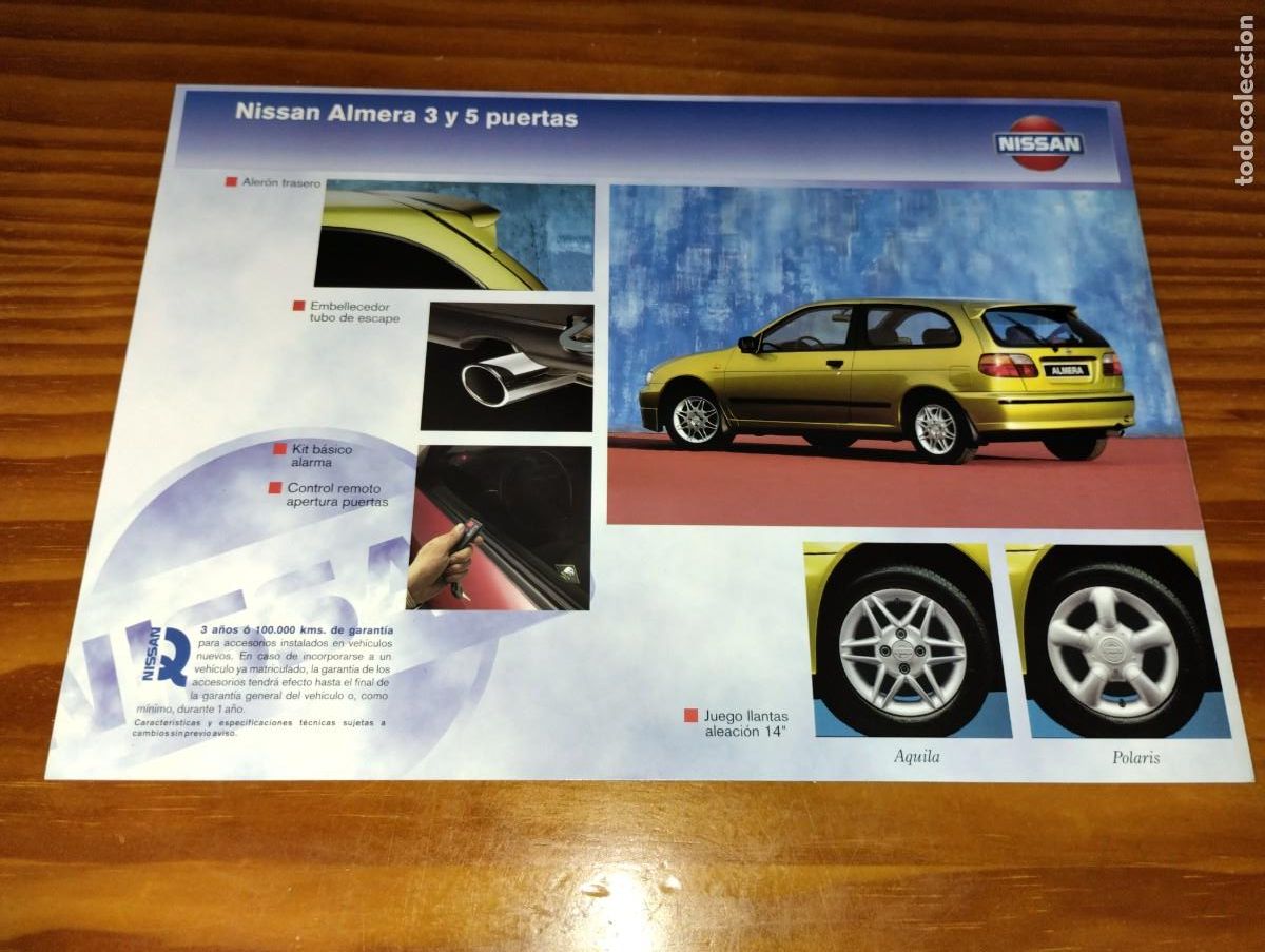 Coches y motocicletas: Lote 4 hojas accesorios NISSAN ALMERA
