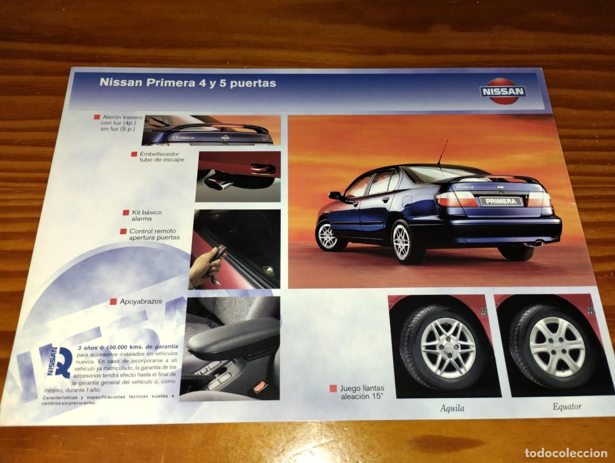 Coches y motocicletas: Lote 3 hojas accesorios Nissan Primera
