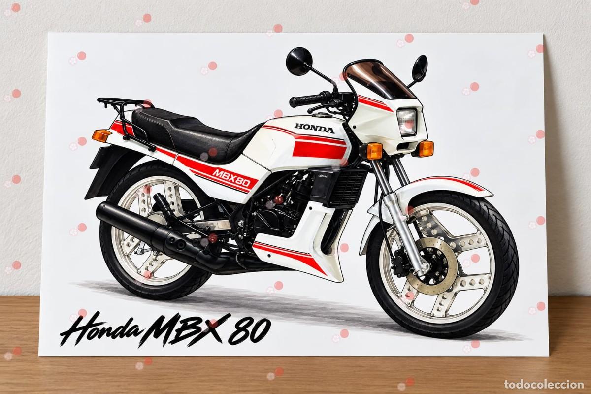 Coches y motocicletas: Honda MBX 80 cuadro dibujo A4 art print framed cadre