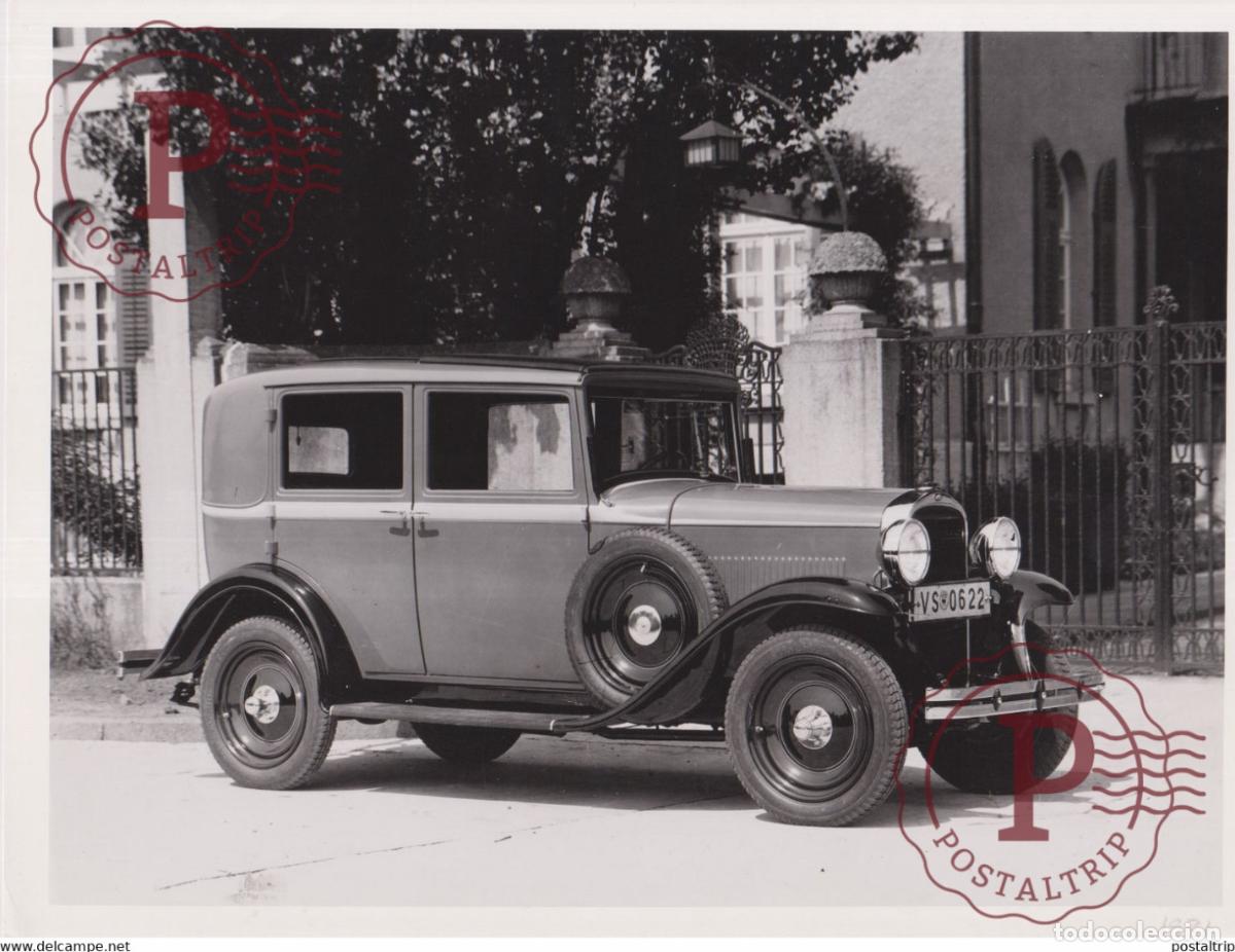 Coches y motocicletas: OPEL 1,8 LITER FOUR DOOR SEDAN WITH SUNSHINE ROOF 1931 AUTOMOBILE 24*18CM MOTOR CAR COCHES Bryan Go