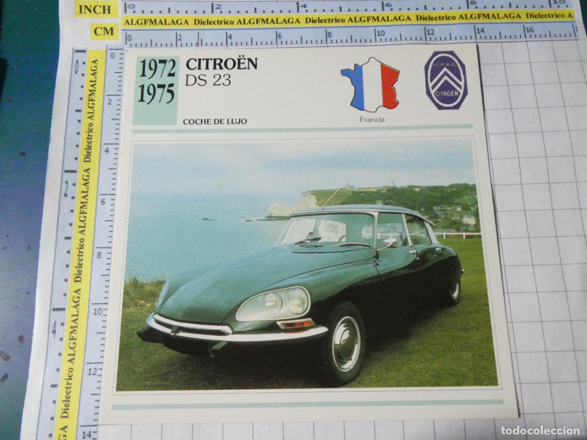 Coches y motocicletas: TARJETA FICHA T&Eacute;CNICA COCHES COLECCI&Oacute;N PLANETA AGOSTINI FRANCIA 1972 CITROEN DS 23 1530
