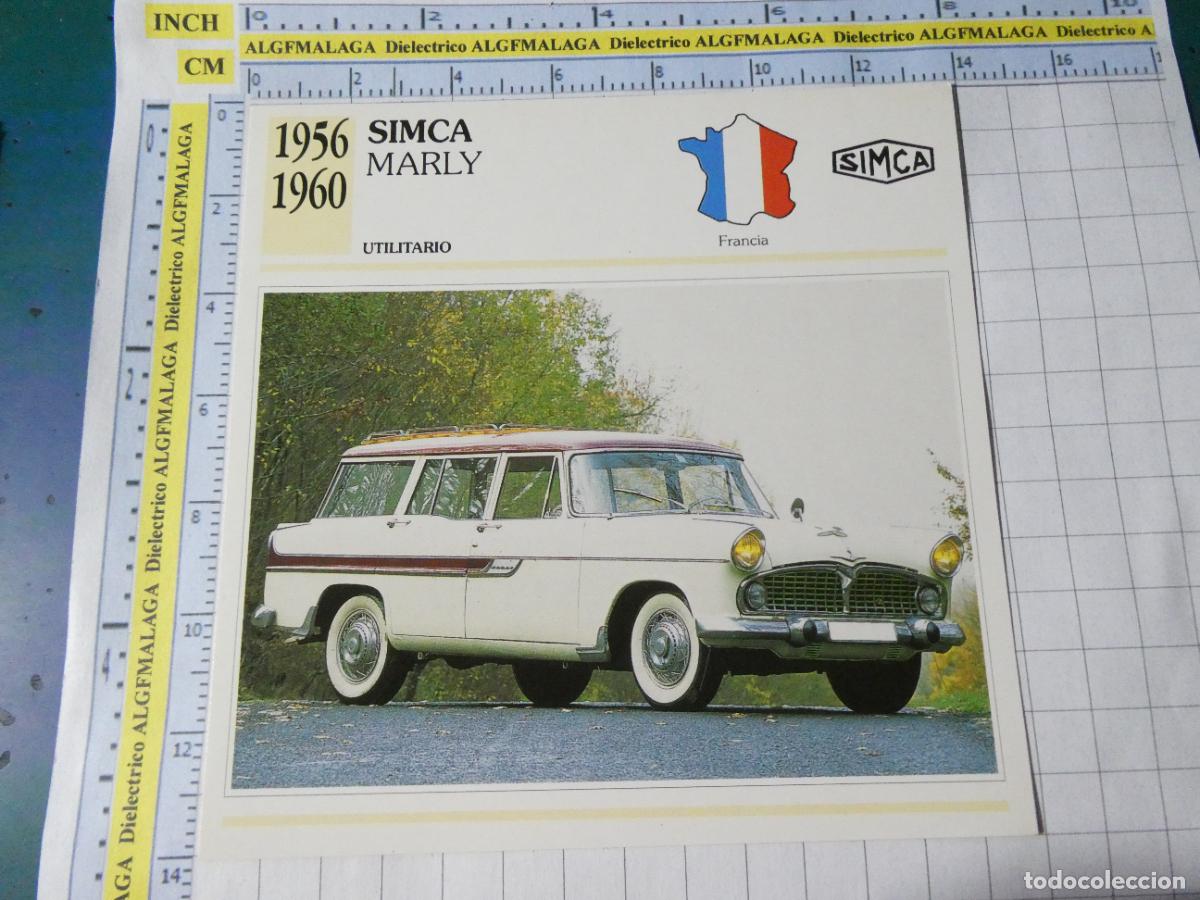 Coches y motocicletas: TARJETA FICHA T&Eacute;CNICA COCHES COLECCI&Oacute;N PLANETA AGOSTINI FRANCIA 1956 SIMCA MARLY 1532