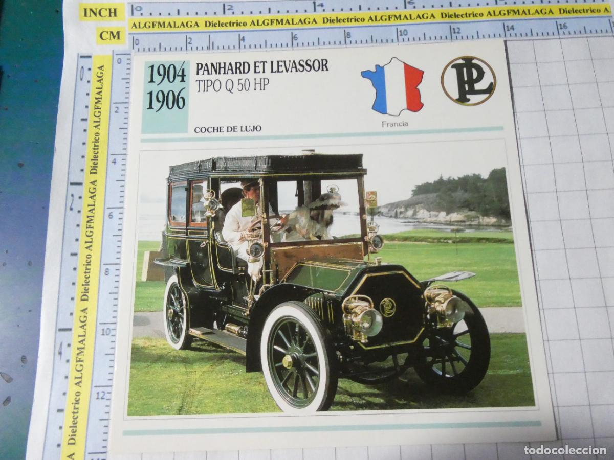 Coches y motocicletas: TARJETA FICHA T&Eacute;CNICA COCHES COLECCI&Oacute;N PLANETA AGOSTINI FRANCIA 1904 PANHARD ET LEVASSOR 1535