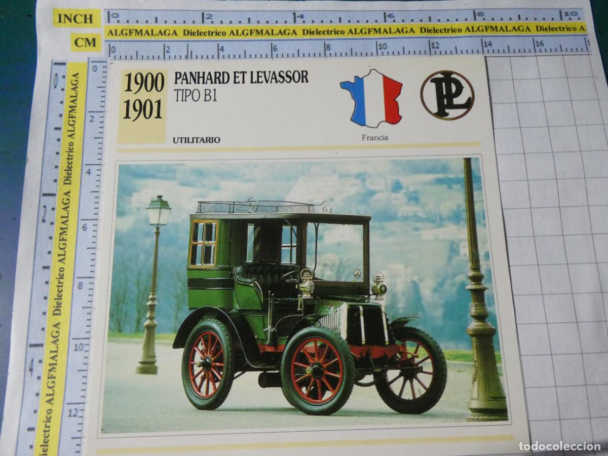 Coches y motocicletas: TARJETA FICHA T&Eacute;CNICA COCHES COLECCI&Oacute;N PLANETA AGOSTINI FRANCIA 1900 PANHARD ET LEVASSOR B1 1537