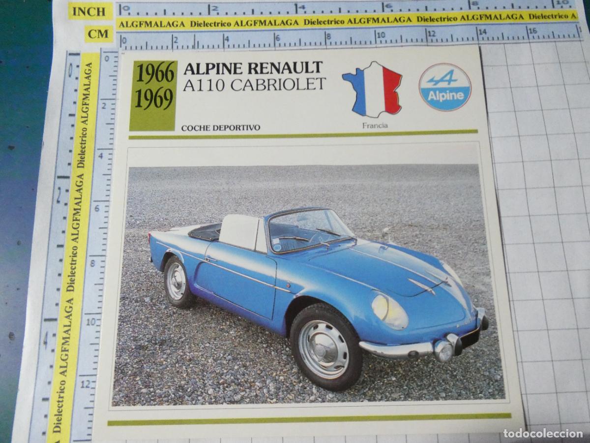 Coches y motocicletas: TARJETA FICHA T&Eacute;CNICA COCHES COLECCI&Oacute;N PLANETA AGOSTINI FRANCIA 1966 ALPINE RENAULT A110 1538