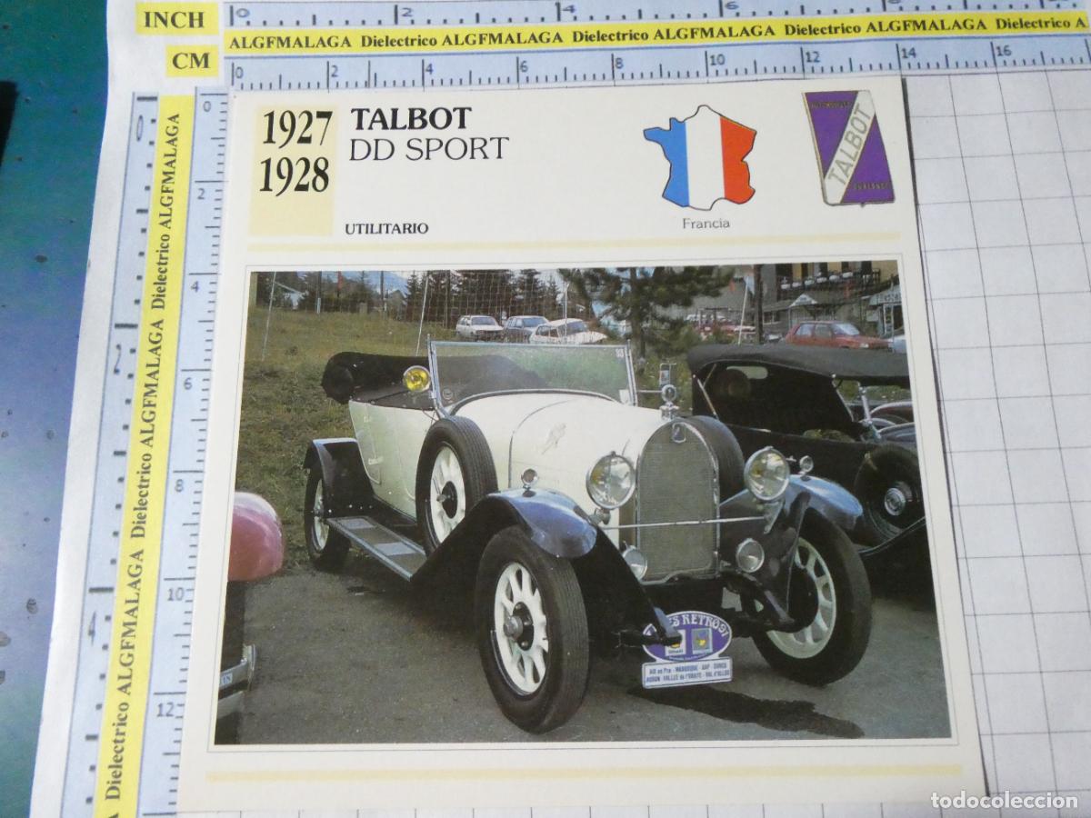 Coches y motocicletas: TARJETA FICHA T&Eacute;CNICA COCHES COLECCI&Oacute;N PLANETA AGOSTINI FRANCIA 1927 TALBOT 1540
