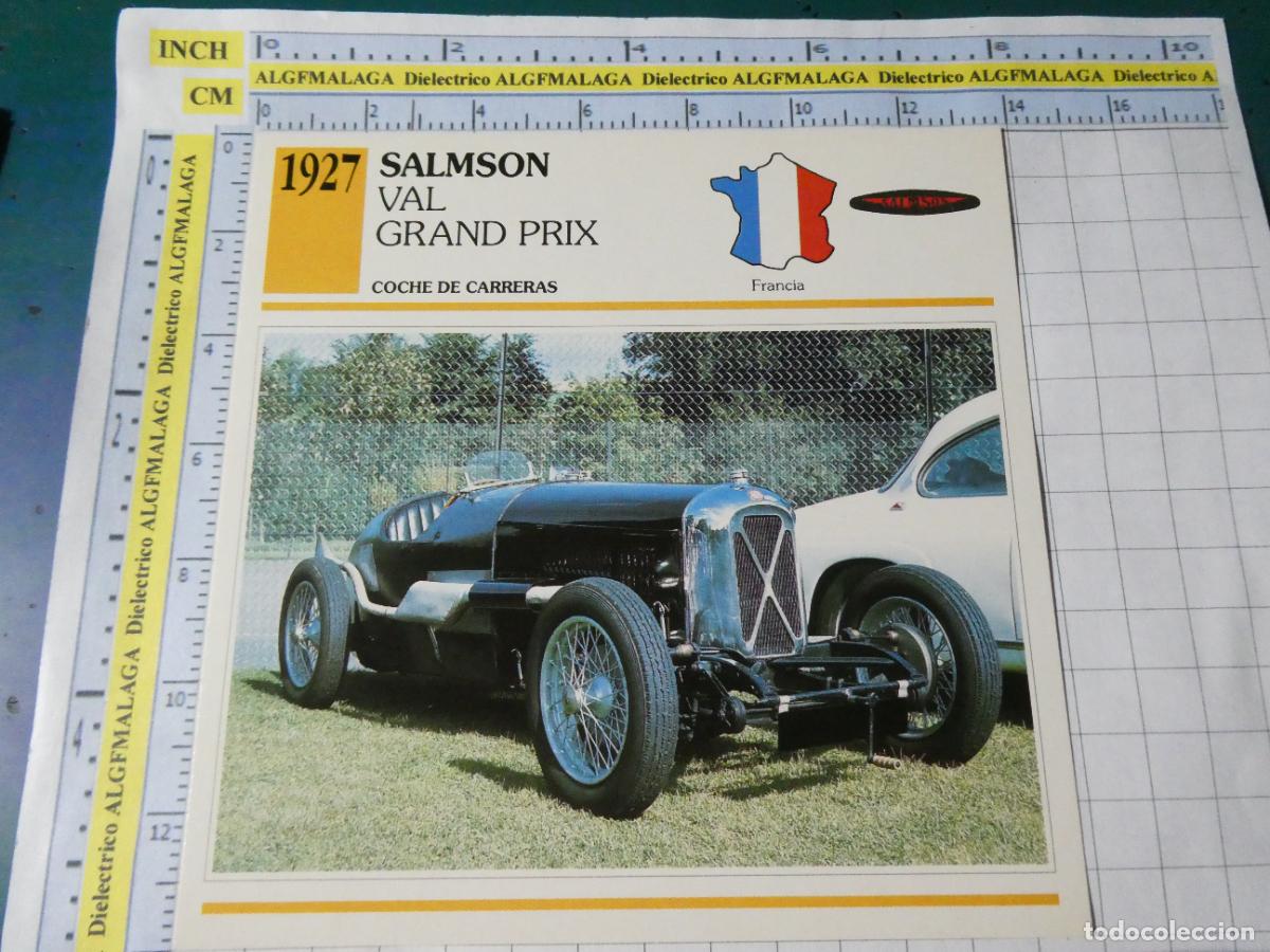 Coches y motocicletas: TARJETA FICHA T&Eacute;CNICA COCHES COLECCI&Oacute;N PLANETA AGOSTINI FRANCIA 1927 SALMSON VAL 1542