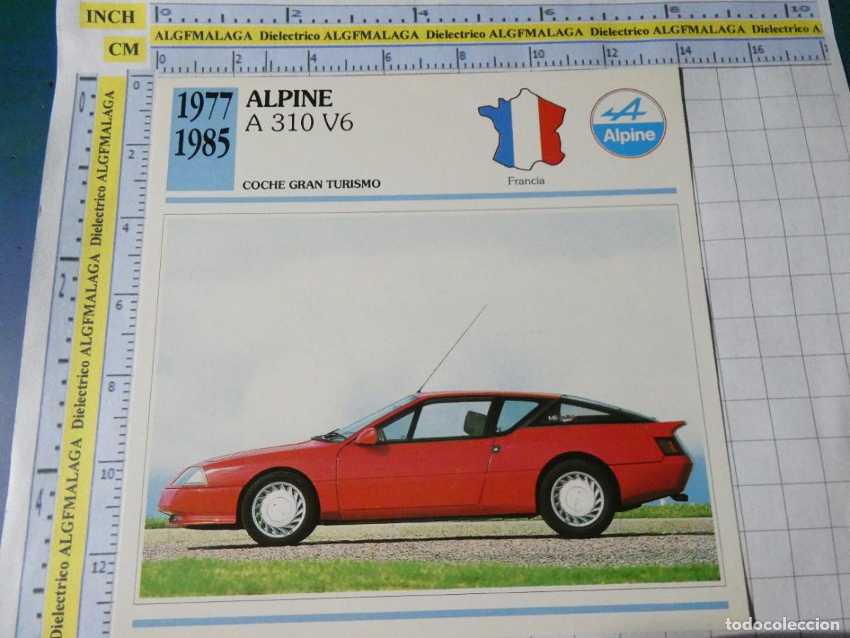 Coches y motocicletas: TARJETA FICHA T&Eacute;CNICA COCHES COLECCI&Oacute;N PLANETA AGOSTINI FRANCIA 1977 ALPINE A310 1543