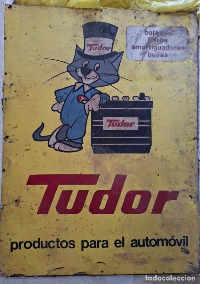 Coches y motocicletas: Cartel publicitario de chapa de la marca Tudor