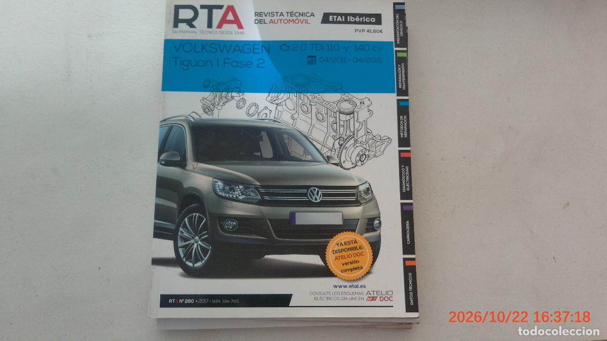 Coches y motocicletas: REVISTA TECNICA AUTOMOVIL RTA 260 VOLKSWAGEN TIGUAN I FASE 2 TDI