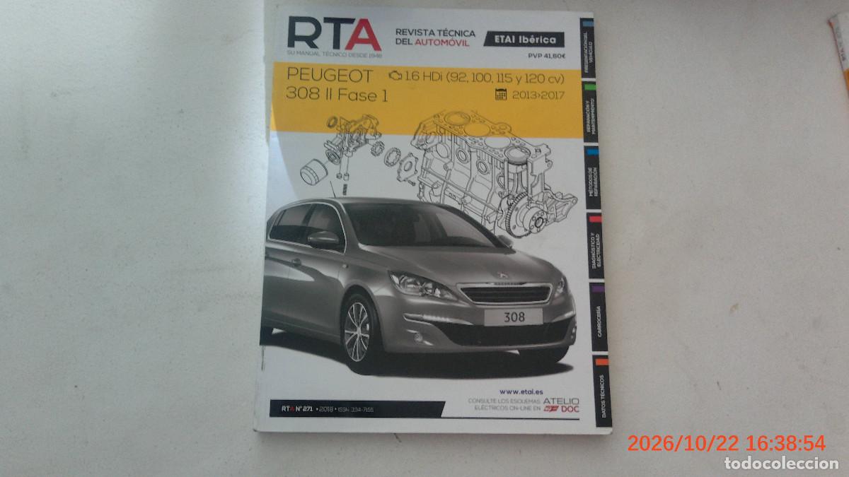 Coches y motocicletas: REVISTA TECNICA AUTOMOVIL RTA 271 PEUGEOT 308 II FASE 1 HDI