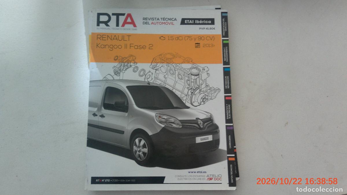 Coches y motocicletas: REVISTA TECNICA AUTOMOVIL RTA 272 RENAULT KANGOO II FASE 2 DCI 2013