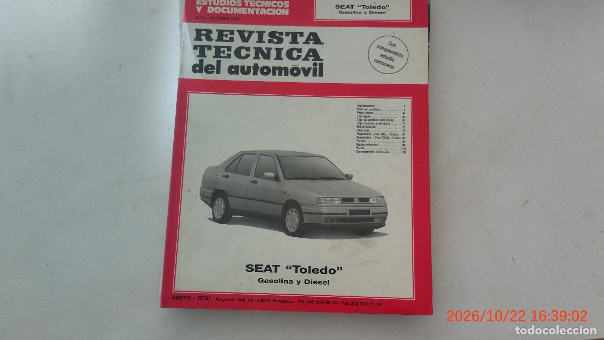 Coches y motocicletas: REVISTA TECNICA AUTOMOVIL RTA NUMERO 8 SEAT TOLEDO ANETO ETAI BARCELONA