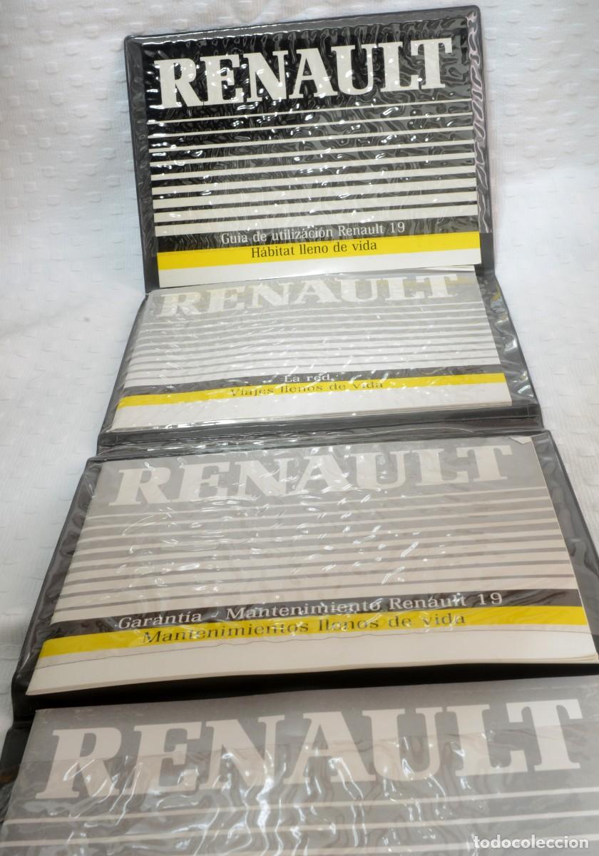 Coches y motocicletas: Lote de manuales originales de usuario y garant&iacute;a del Renault 19