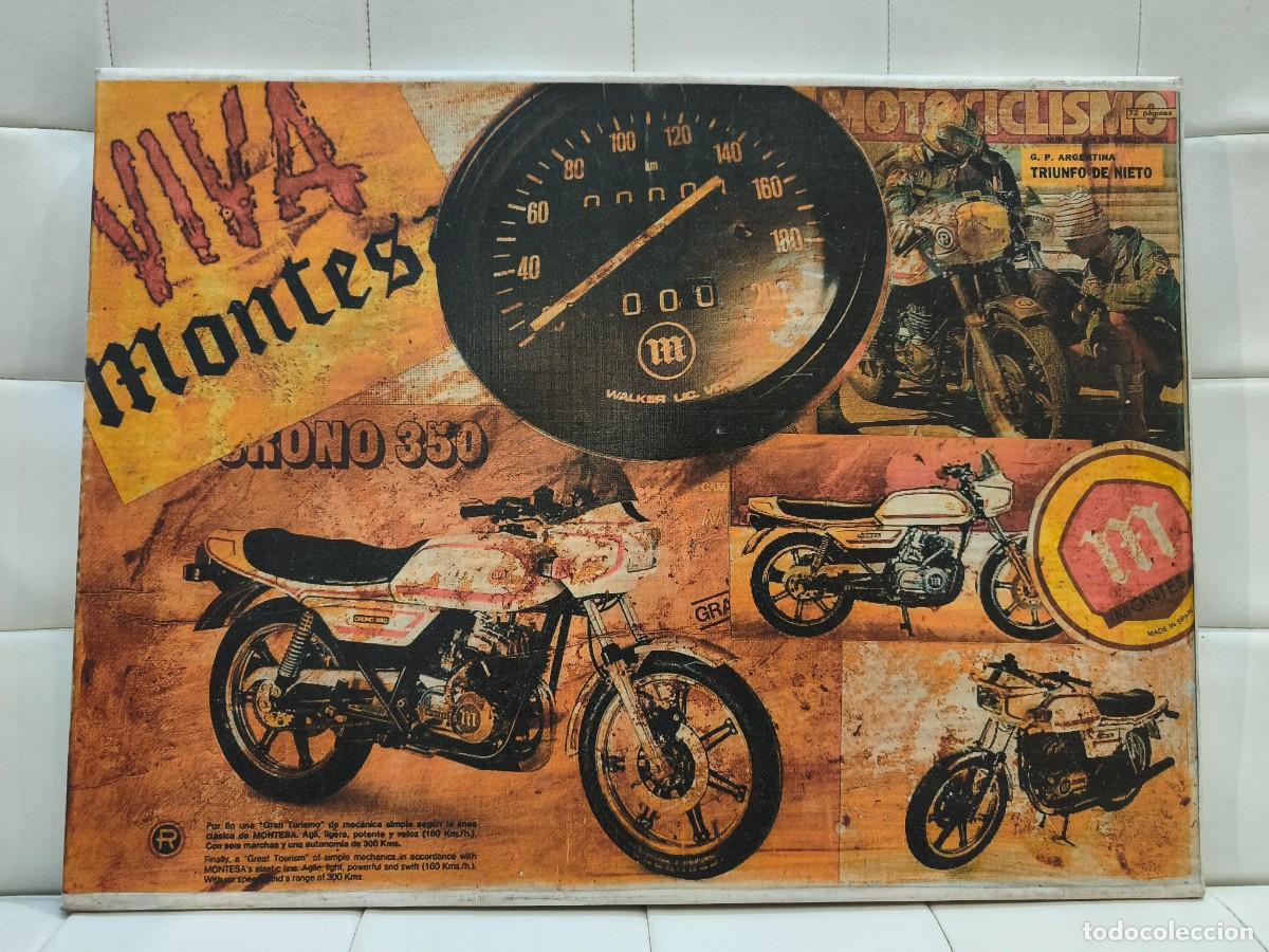 Coches y motocicletas: Cuadro Montesa Crono 350. 40 cm x 30 cm.