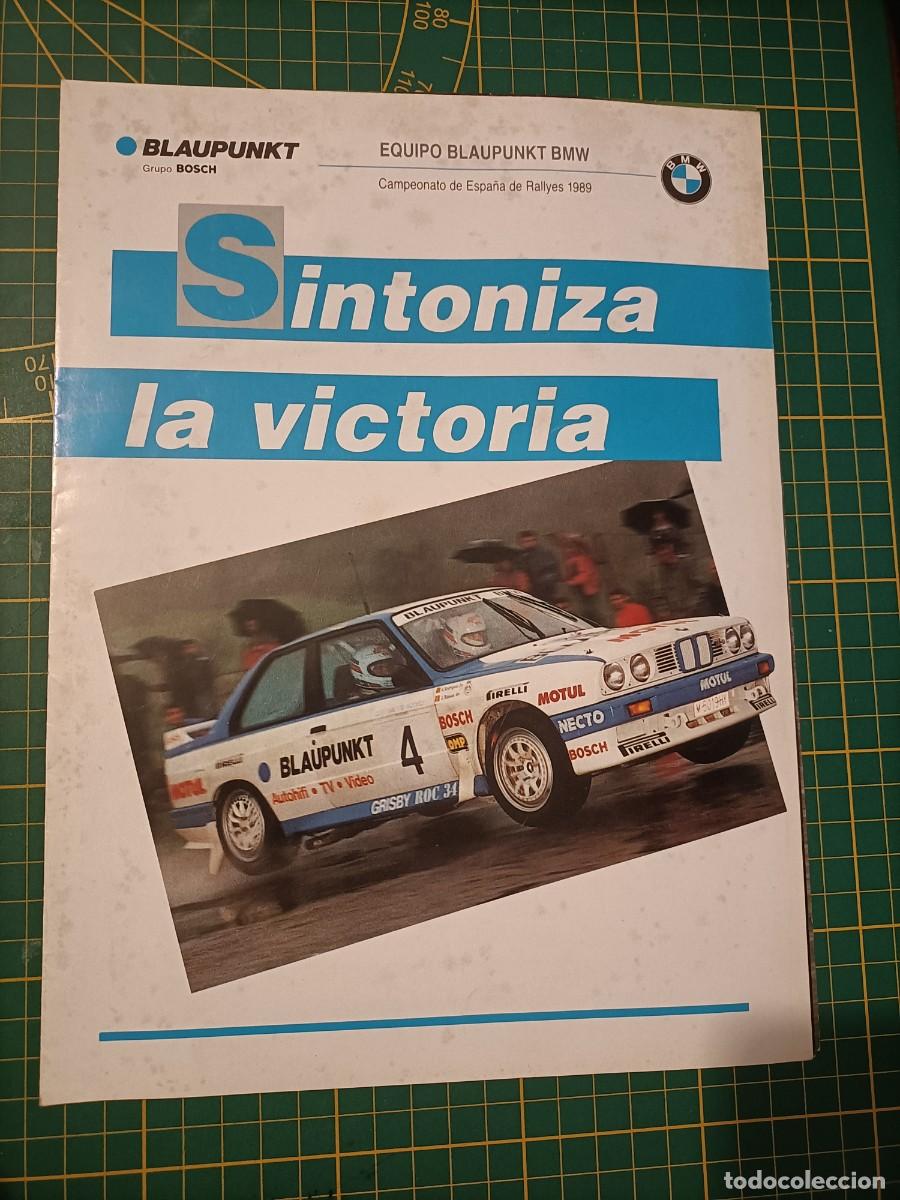 Coches y motocicletas: EQUIPO BLAUPUNKT BMW CATALOGO/POSTER CAMPEONATO DE ESPA&Ntilde;A DE RALLYES 89.