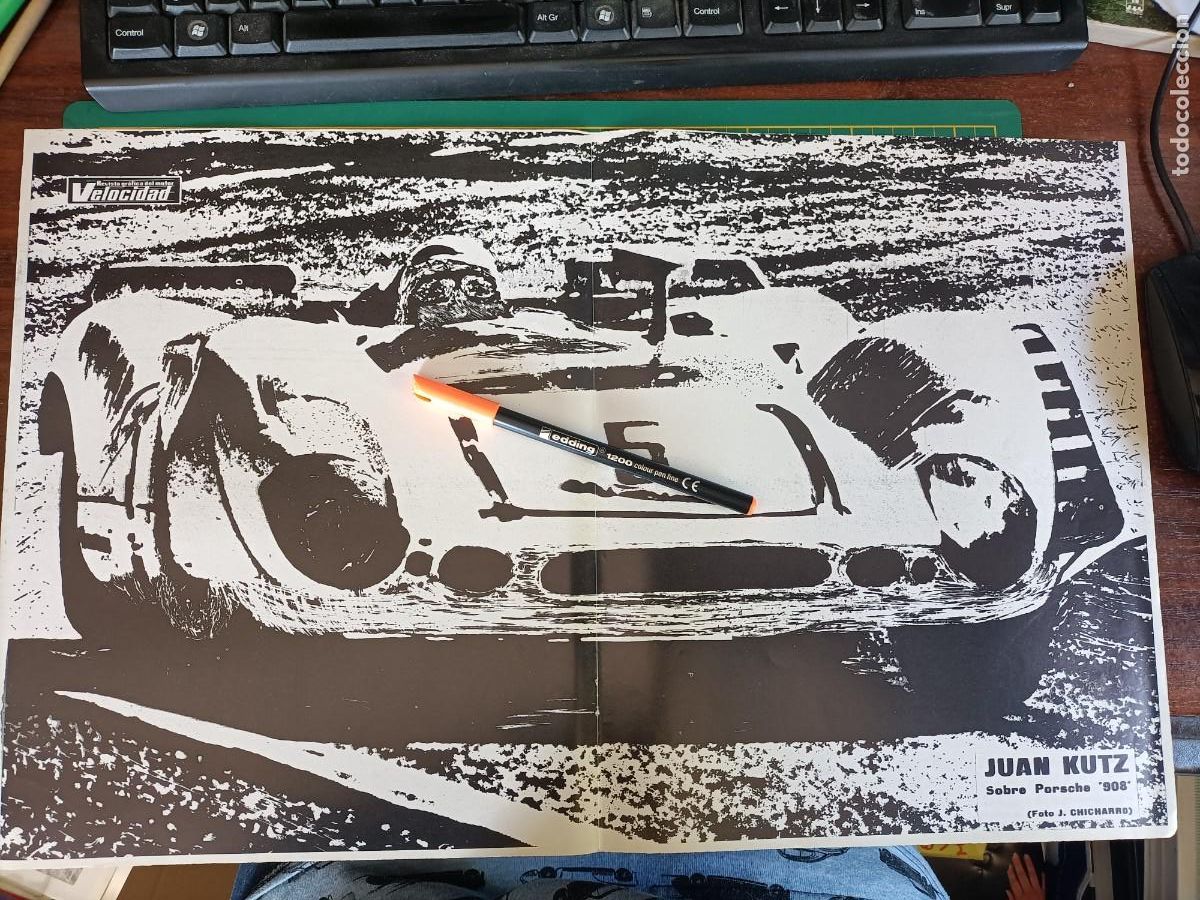 Coches y motocicletas: JUAN KUTZ. PORSCHE 908. P&Oacute;STER.