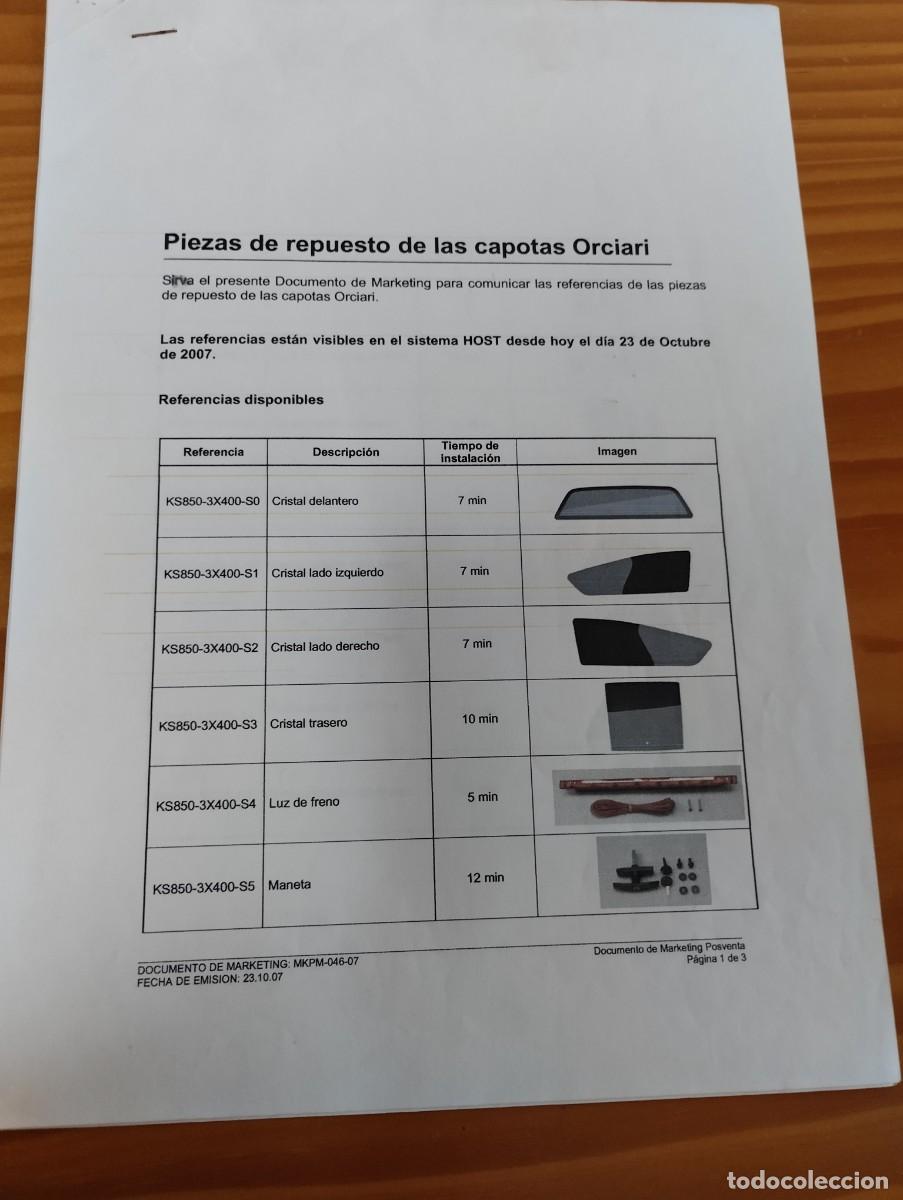 Coches y motocicletas: Hoja despiece capotas ORCIARI para Nissan Pickup