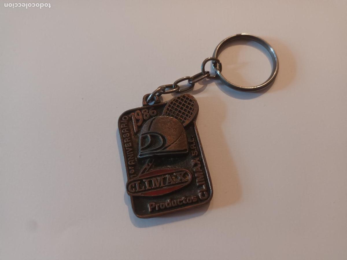 Coches y motocicletas: LLAVERO CASCOS PRODUCTOS CLIMAX 1 ANIVERSARIO FABRICA PARETS DEL VALLES 1986. Coche moto etc