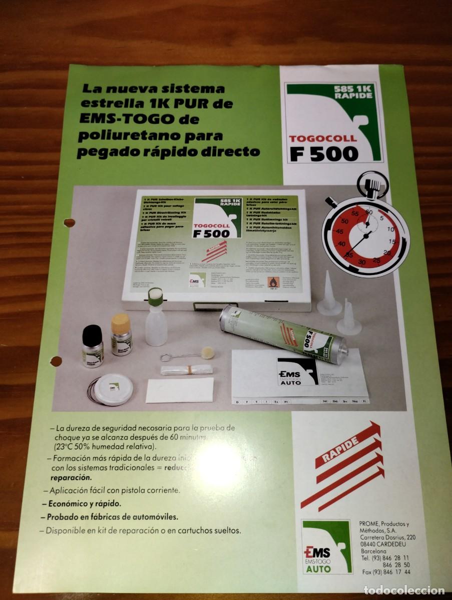 Coches y motocicletas: Folleto aplicaci&oacute;n producto F500 pegado cristales.