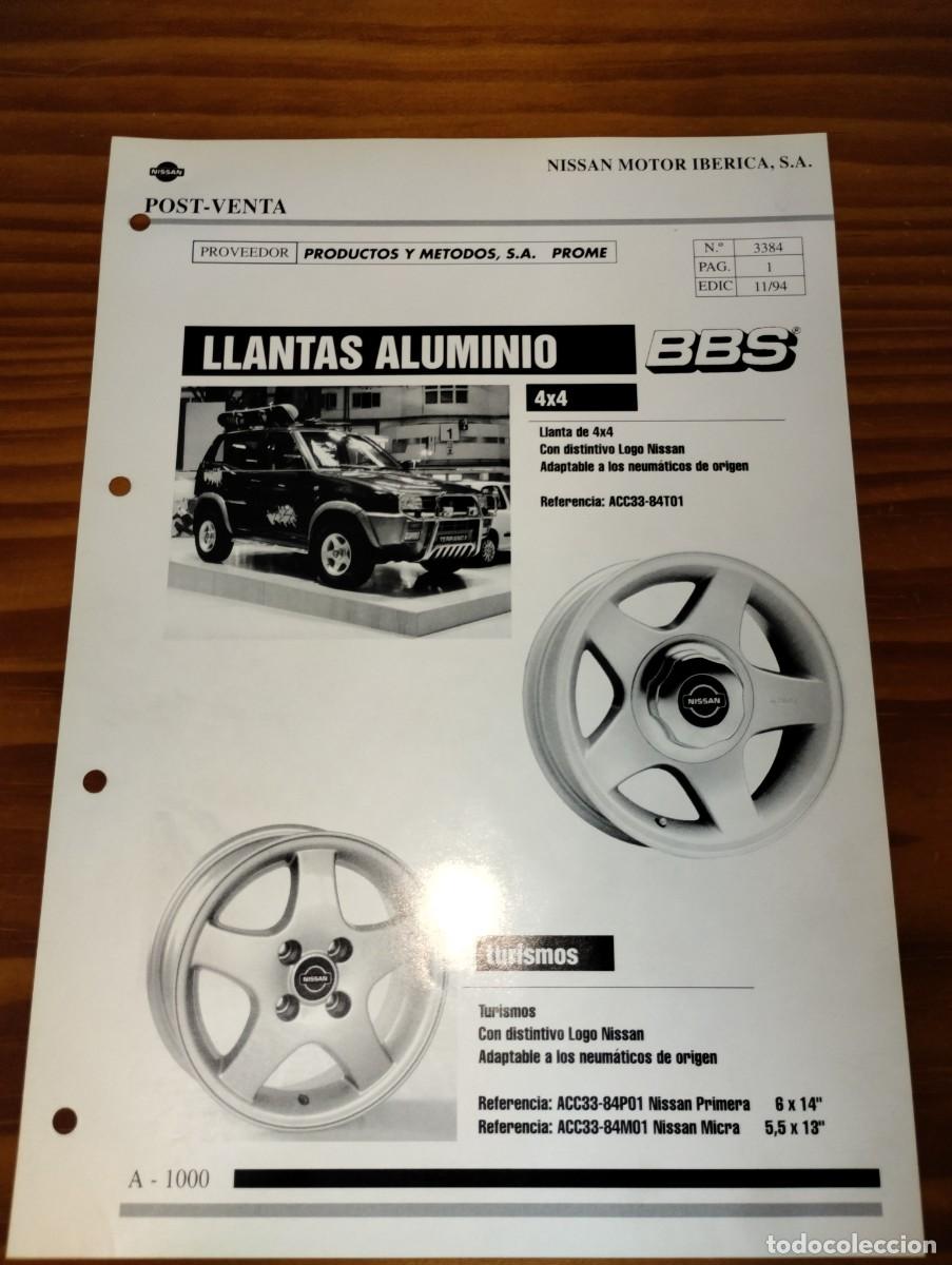 Coches y motocicletas: Lote 5 hojas accesorios Nissan Prome