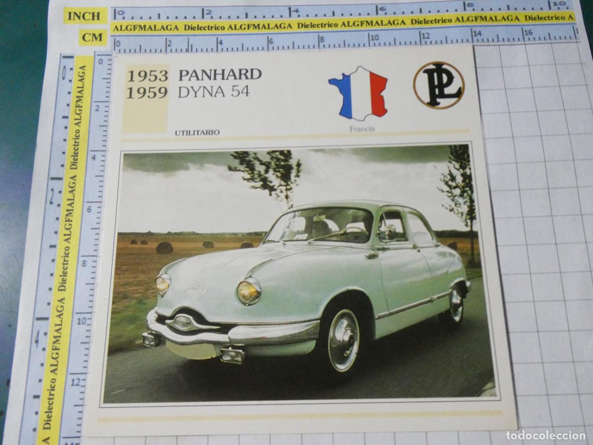 Coches y motocicletas: TARJETA FICHA T&Eacute;CNICA COCHES COLECCI&Oacute;N PLANETA AGOSTINI FRANCIA 1953 PANHARD DYNA 54. 1550