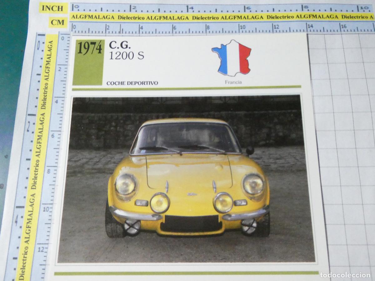 Coches y motocicletas: TARJETA FICHA T&Eacute;CNICA COCHES COLECCI&Oacute;N PLANETA AGOSTINI FRANCIA 1974 CG 1200 S 1568