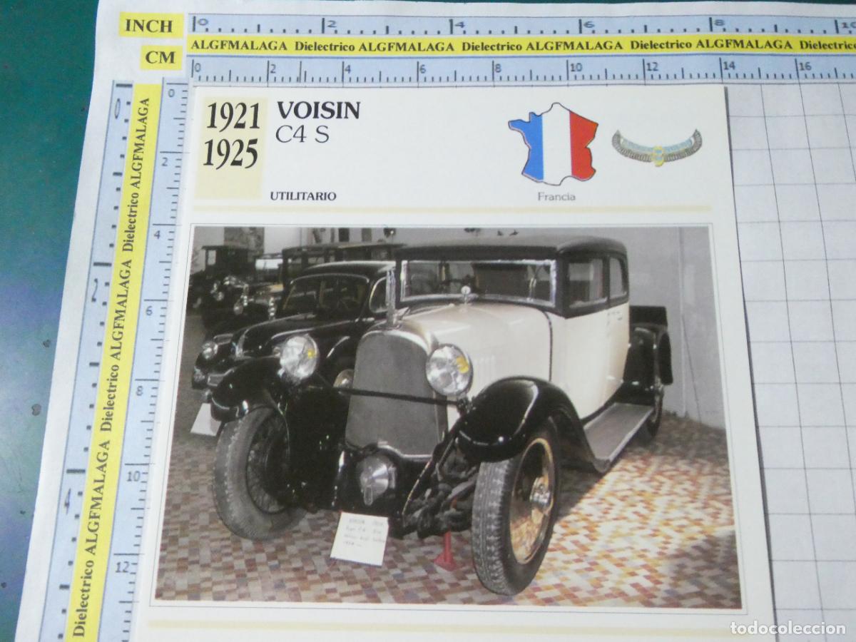Coches y motocicletas: TARJETA FICHA T&Eacute;CNICA COCHES COLECCI&Oacute;N PLANETA AGOSTINI FRANCIA 1921 VOISIN C4S 1569